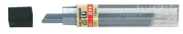 Potloodstift Pentel 2H 0.5mm zwart koker à 12 stuks