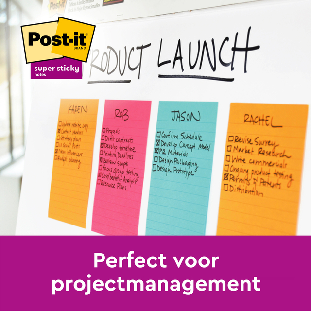 Memoblok Post-it 662 102x152mm ruit geel