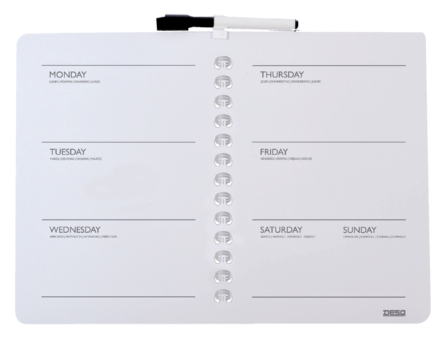 Planbord Desq week 28x40cm magnetisch