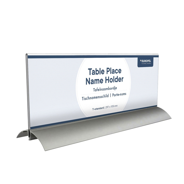 Tafelnaambord Europel 105x297mm acryl aluminium