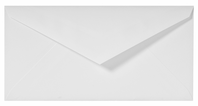 Envelop G.Lalo bank DL 110x220mm gegomd gevergeerd wit pak à 25 stuks