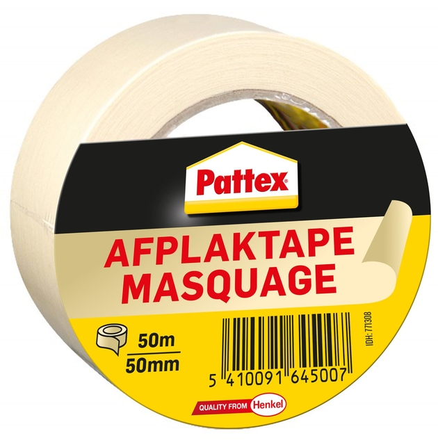 Afplaktape Pattex 50mmx50m creme