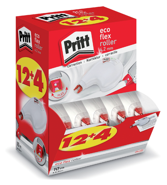 Correctieroller Pritt ECO Flex 4.2mmx10m promo pack à 12+4 gratis