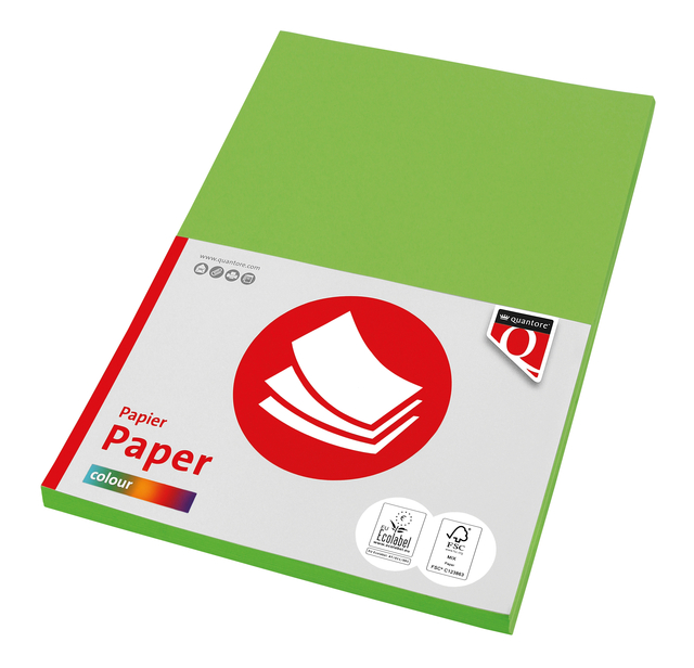 Kopieerpapier Quantore Colour A4 80gr helgroen 100 vel