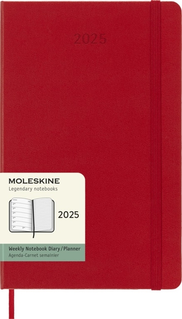 Agenda 2025 Moleskine 12M Planner Weekly 7dagen/1pagina large hc scarlet red