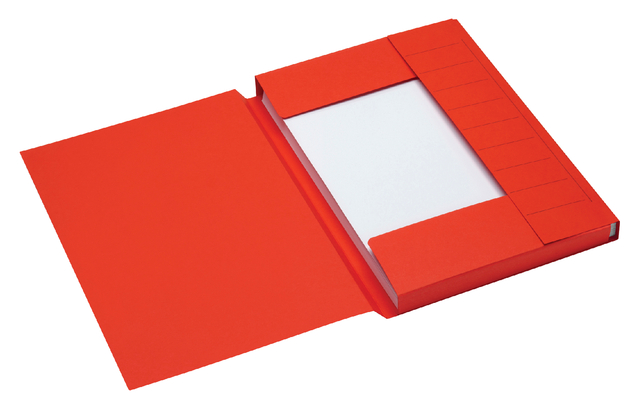 Dossiermap Secolor A4 3 kleppen 100% gerecycled karton 250 gr rood