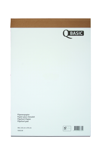 Flipoverpapier Qbasic 65x95cm 40 vel ongevouwen ruit