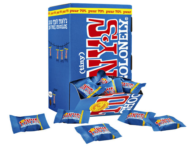 Chocolade Tony's Chocolonely tiny puur doos 100 st