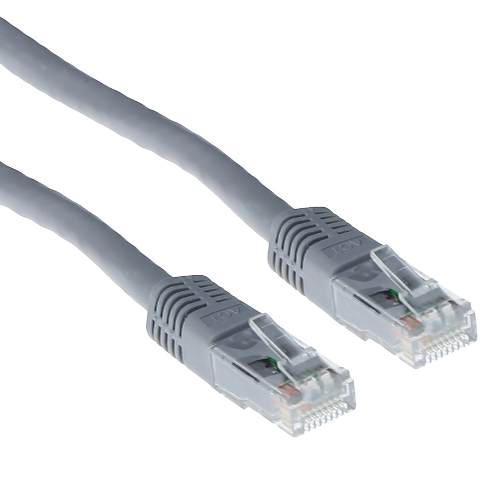 ACT Grijze 2 meter U/UTP CAT6 patchkabel met RJ45 connectoren