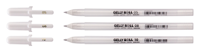 Gelschrijver Sakura Gelly Roll Classic set à 3 breedtes wit