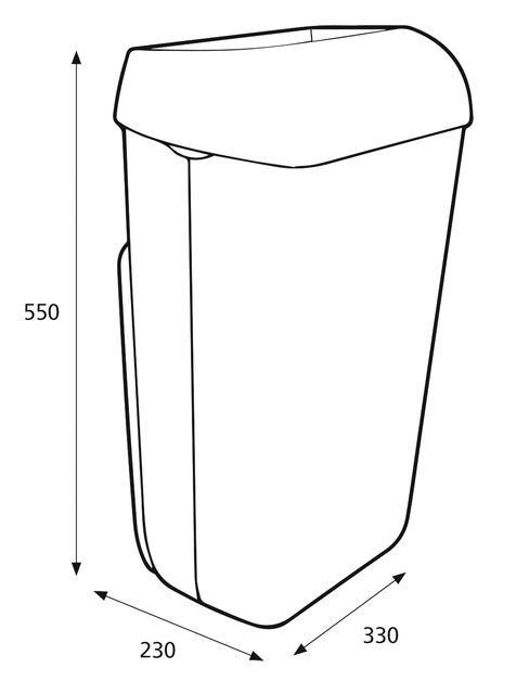 Afvalbak Katrin open inworp 25 liter wit 91899