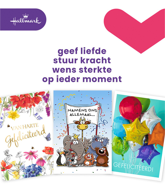 Wenskaart Hallmark navulset A4 felicitatie 8 kaarten