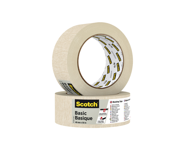 Afplaktape Scotch Basic 48mmx50m beige