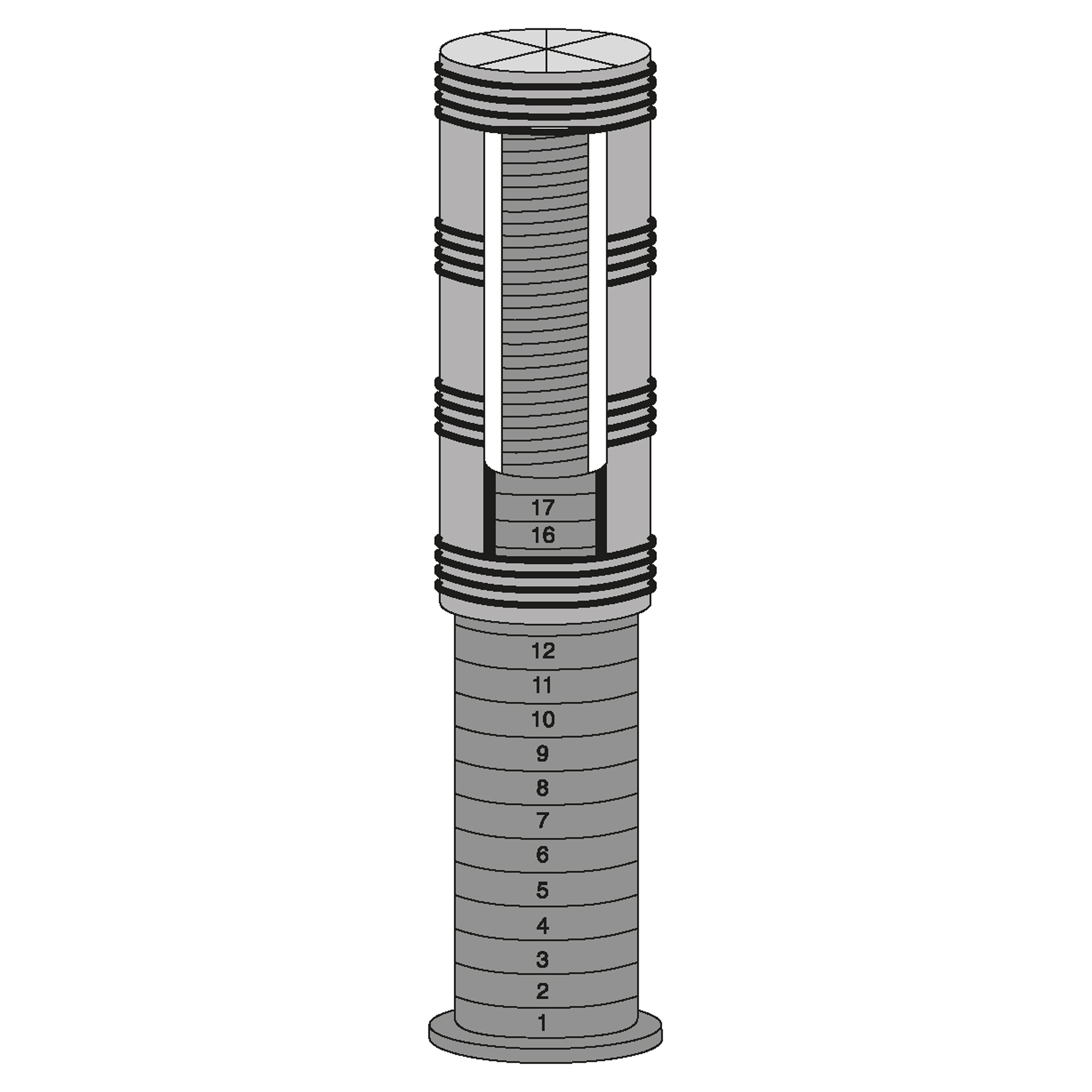 4 hoogteverstellers voor tafelpoten met een diameter van 60 mm