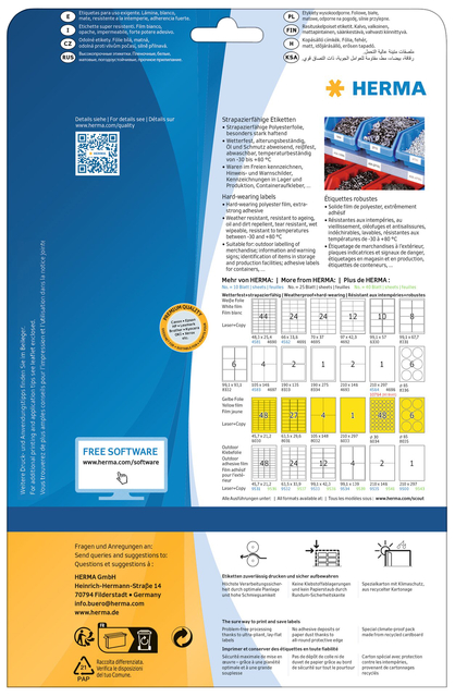 Etiket HERMA 4692 97x42.3mm weerbestendig wit 300st