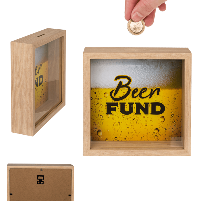 Houten spaarpot voor bier - Beer Fund