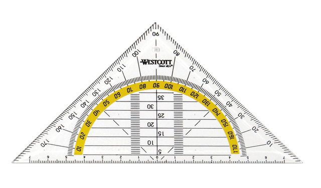 Geodriehoek Westcott 14cm transparant