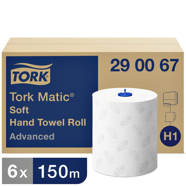 Handdoekrol Tork H1 Matic Advanced 2-laags 150m wit 290067