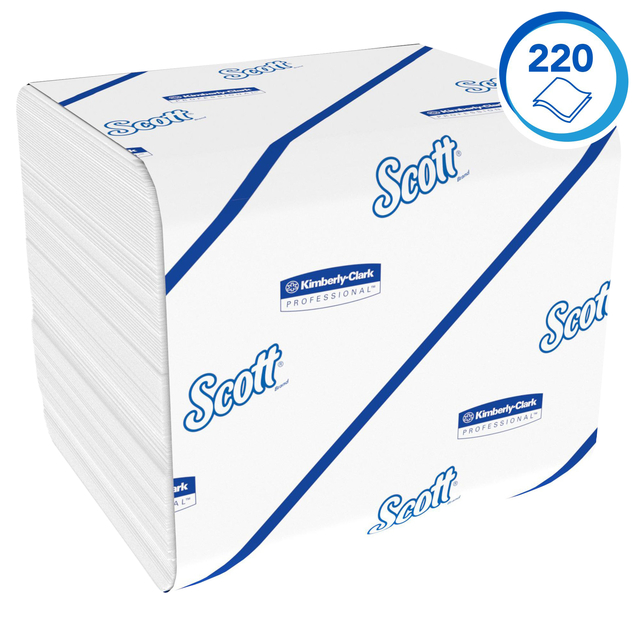 Toiletpapier Scott Control gevouwen 2-laags 110x186mm wit 8509