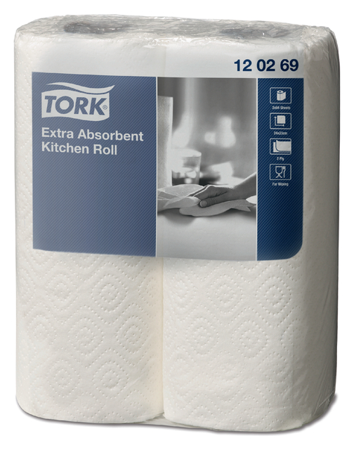 Keukenrol Tork Premium 2-laags 64 vel wit 120269