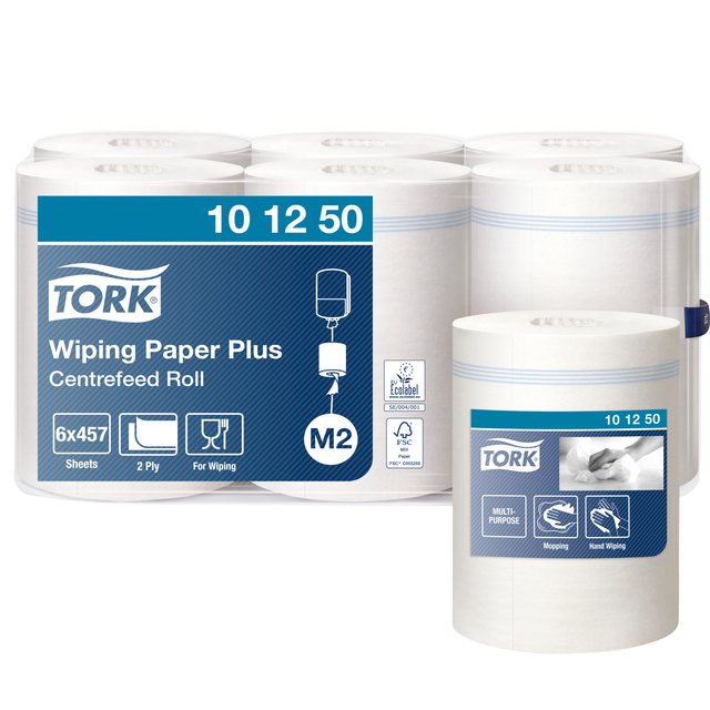 Poetspapier Tork M2 Plus Advanced 2-laags 160m wit 101250