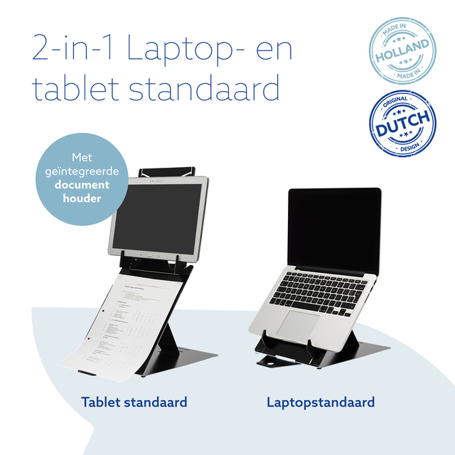 Laptopstandaard R-Go Riser DUO