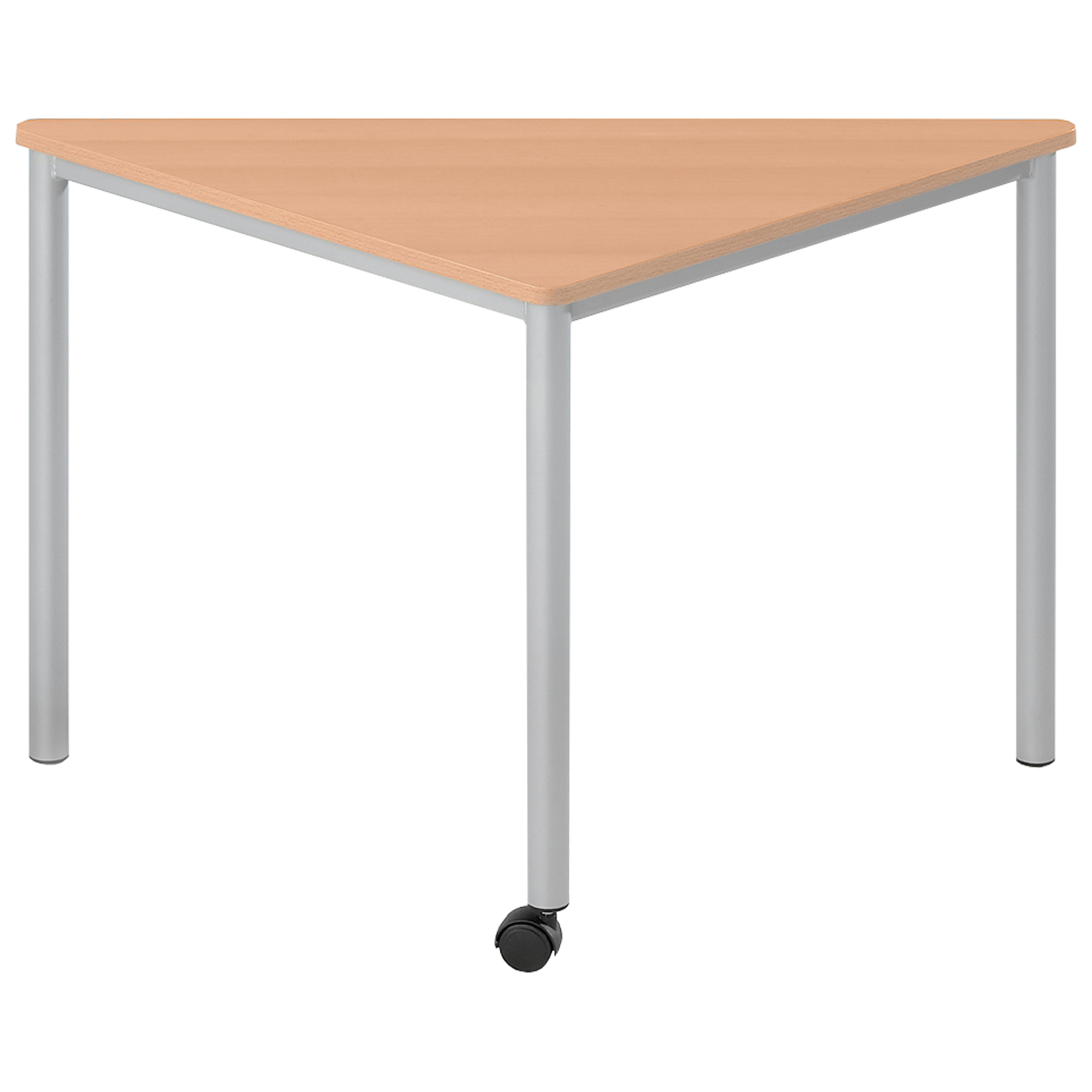 Verrijdbare driehoekige tafel uit de Vari² serie met PowerSurf volkernblad