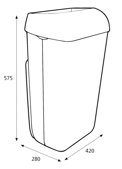 Afvalbak Katrin open inworp 50 liter wit 91912