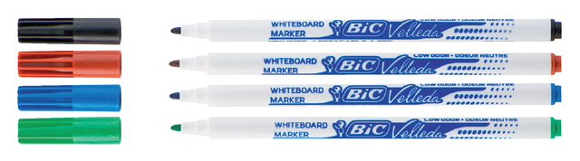 Whiteboardmarker Bic Velleda 1721 rond fijn assorti set à 4 stuks