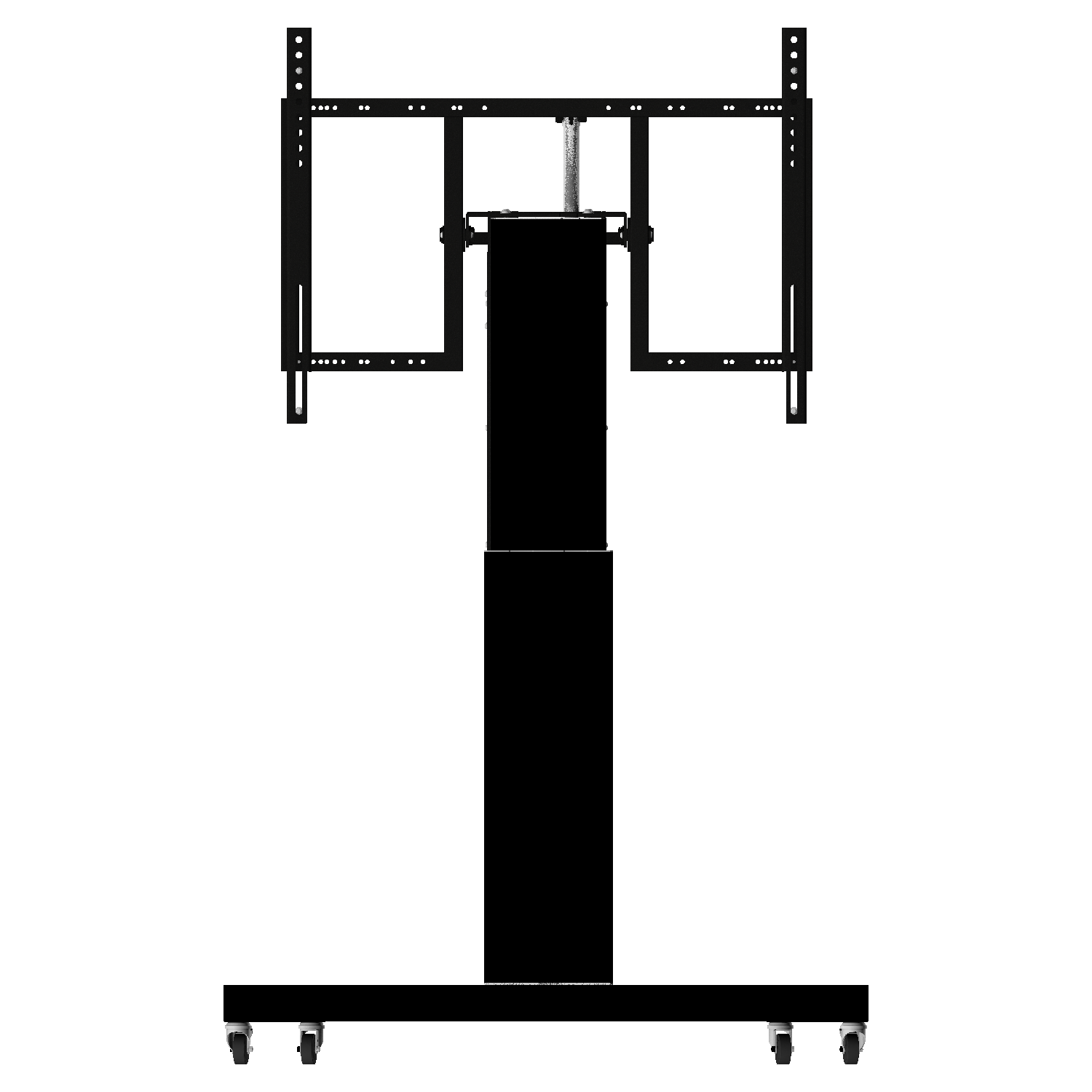 Screencart elektrisch verstelbaar + kantelbaar, aluminium, V-voeten, zwart