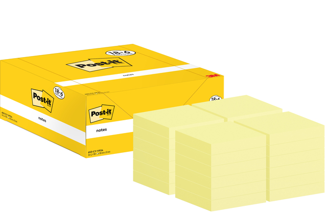 Memoblok 3M Post-it 653-CY 38mmx51mm geel voordeelpak