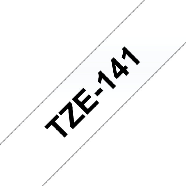 Labeltape Brother P-touch TZe-141 standaard 18mm zwart op transparant