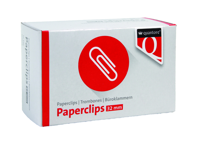 Paperclip Quantore R2 32mm kort 100 stuks