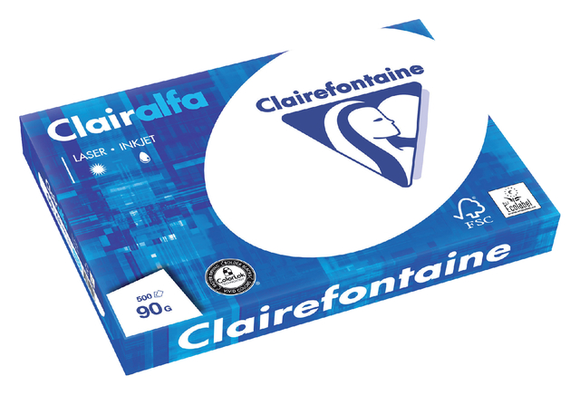 Kopieerpapier Clairefontaine Clairalfa A3 90gr wit 500 vel