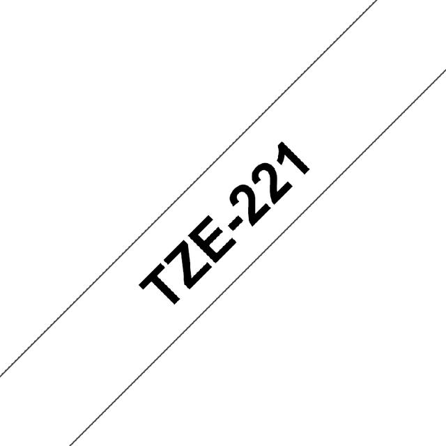 Labeltape Brother P-touch TZe-221 standaard 9mm zwart op wit