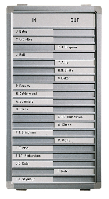 Aan-afwezigheidsbord Legamaster 31x26cm 10 namen