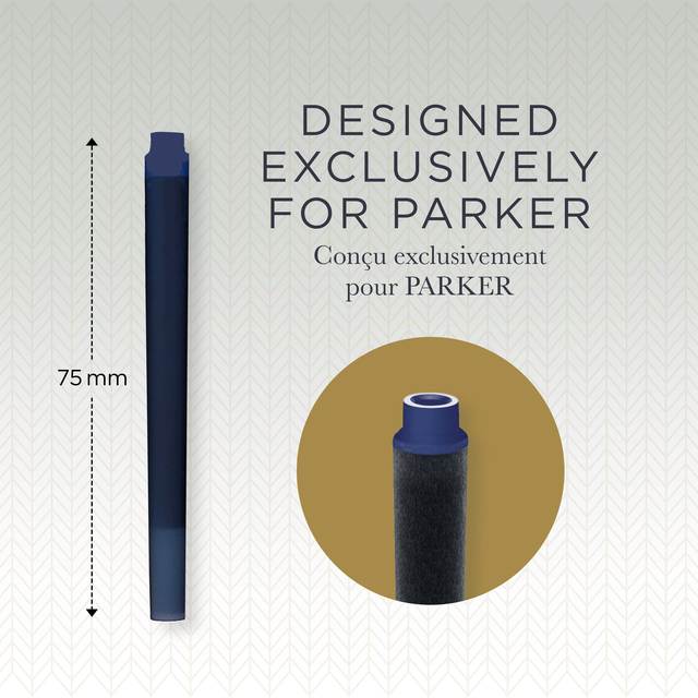 Inktpatroon Parker Quink blauwzwart blister à 5 stuks