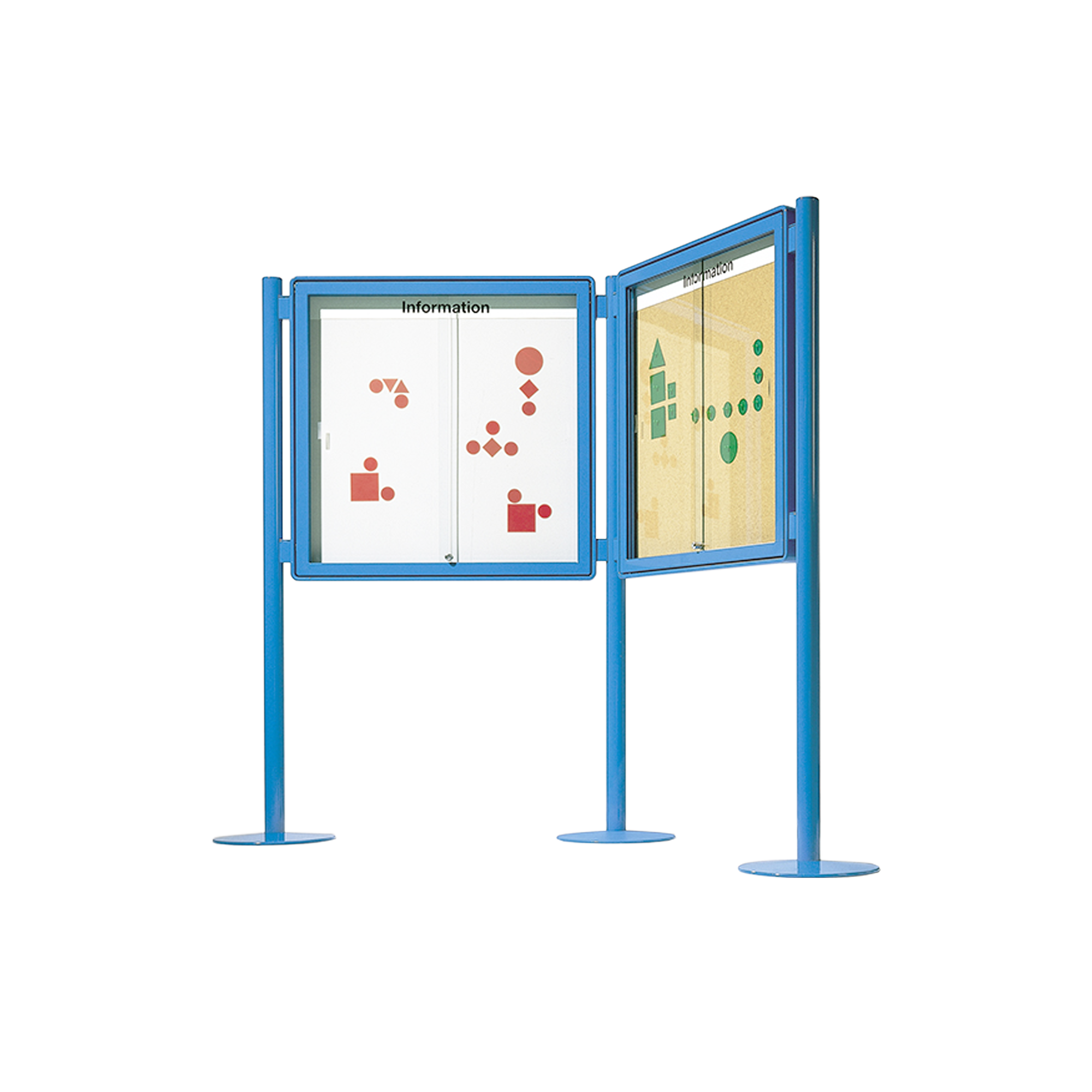 Aluminium vitrine model W3 met lederen structuur