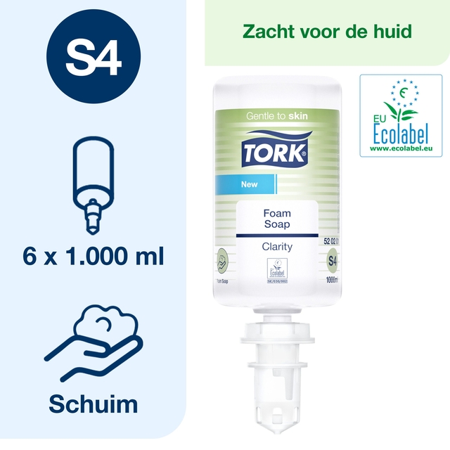 Handzeep Tork S4 Premium schuim 1000ml Clarity 520201