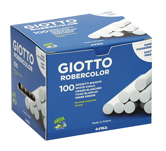 Schoolbordkrijt Giotto wit doos à 100 stuks