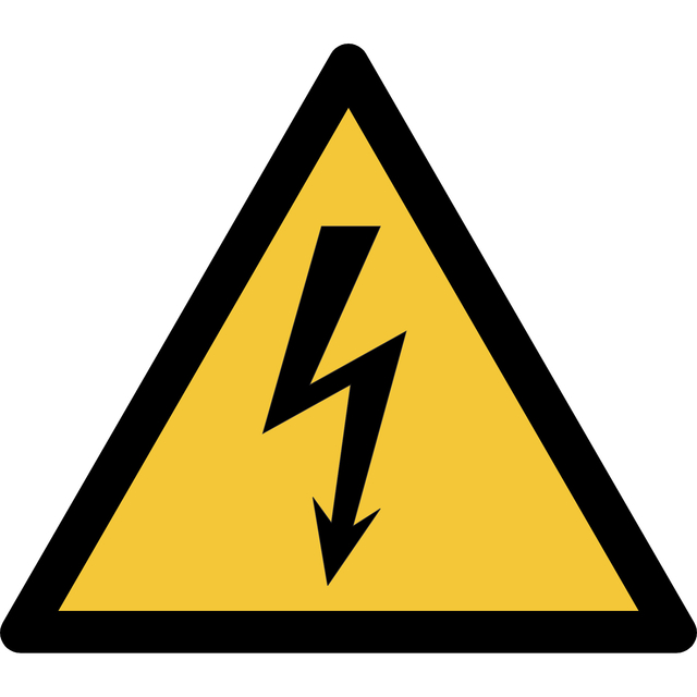 Pictogram bordje Djois Waarschuwing: elektrische spanning 150x133mm  Geel