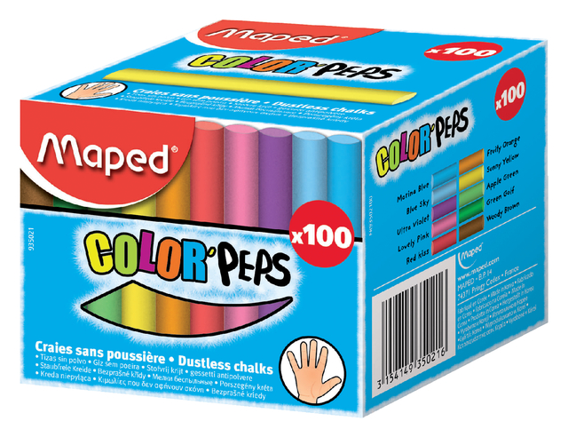 Schoolbordkrijt Maped Color'Peps doos á 100 stuks assorti