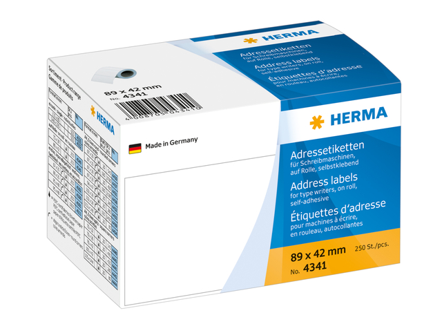 Etiket HERMA adres 4341 89X42mm op rol 250stuks