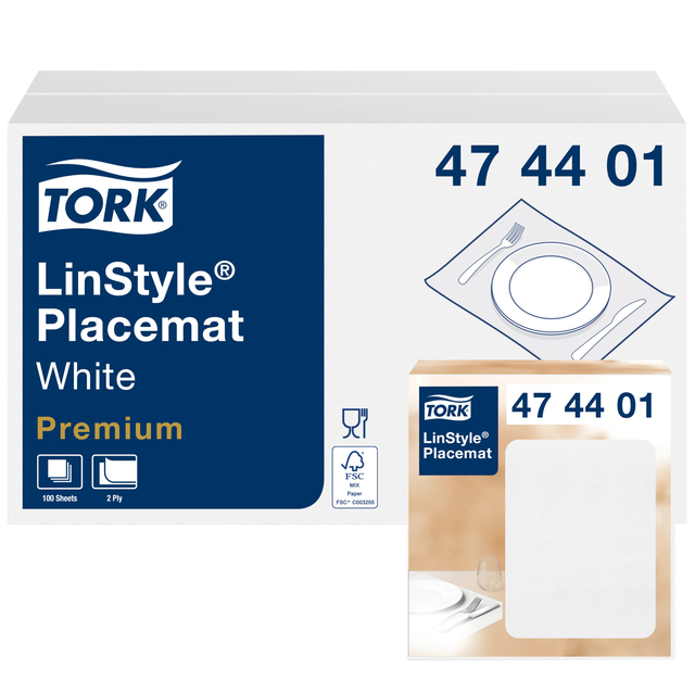 Placemat Tork Advanced 1-laags 420x270mm 500 vel wit 474539