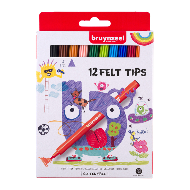 Viltstift Bruynzeel Kids set à 12 kleuren