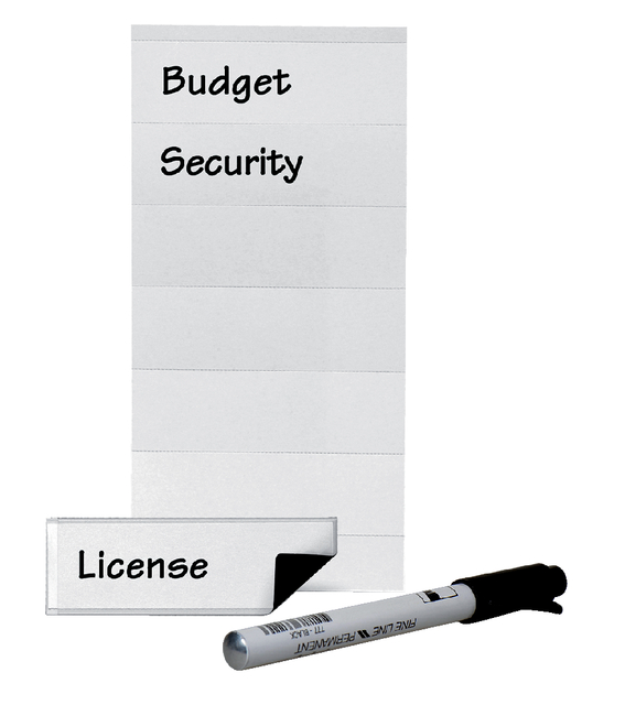 Etikethouder Djois 25x75mm magnetisch transparant 6 stuks