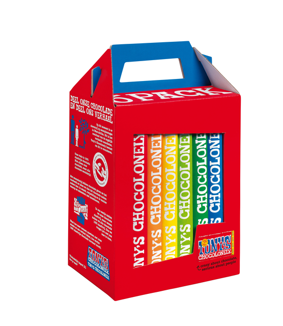 Chocolade Tony's Chocolonely Rainbowpack Classic 6 repen à 180gr