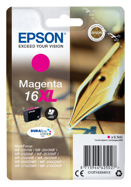 Inktcartridge Epson 16XL T1633 rood