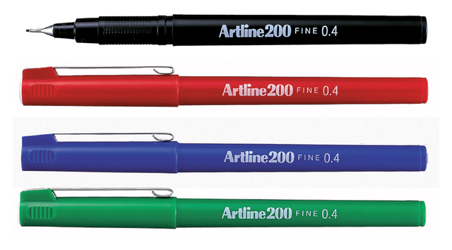 Fineliner Artline 200 rond fijn rood