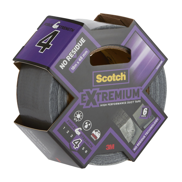 Duct tape Scotch Extremium no residue 18.2mx48mm grijs